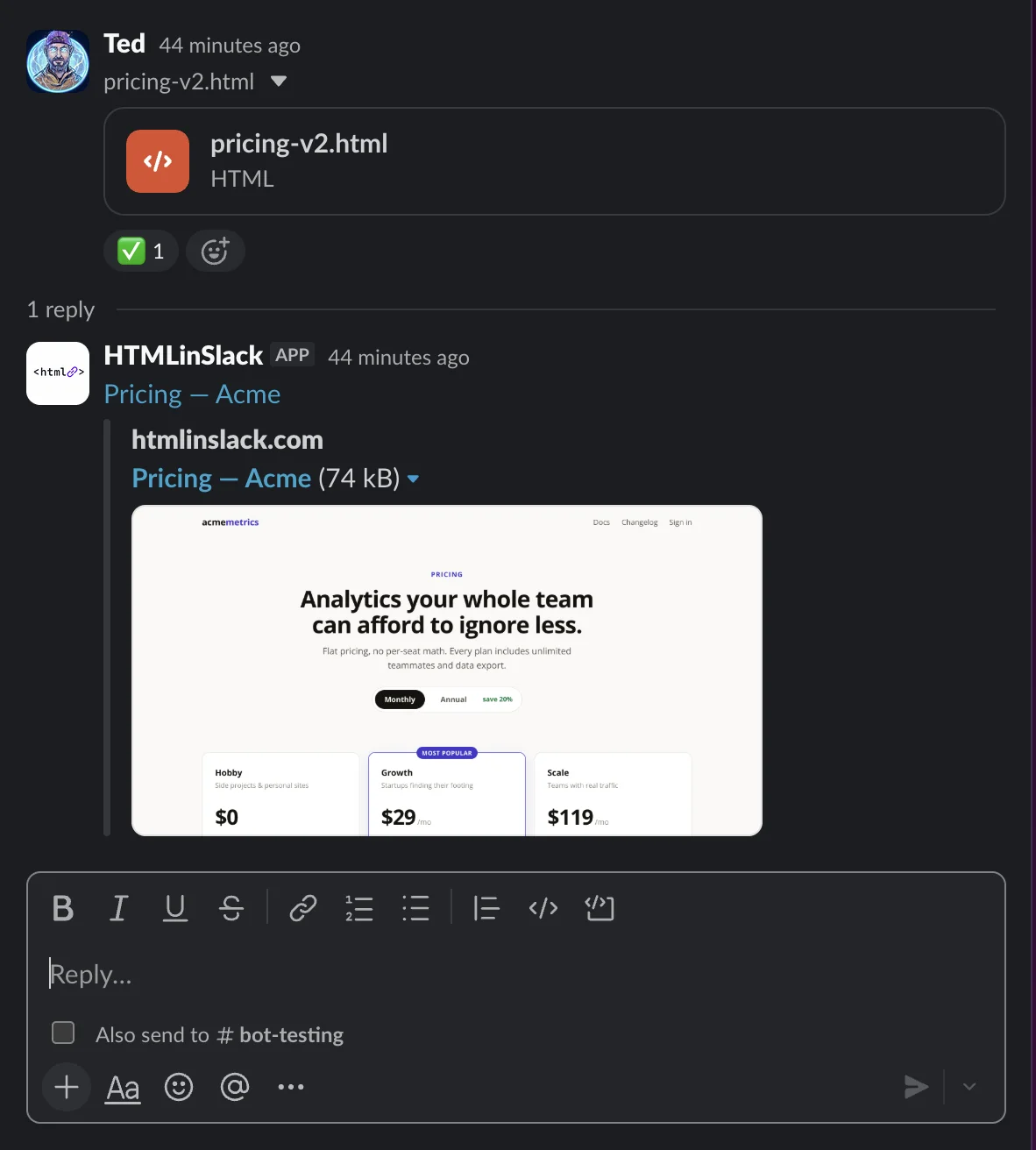 HTML in Slack thumbnail 3