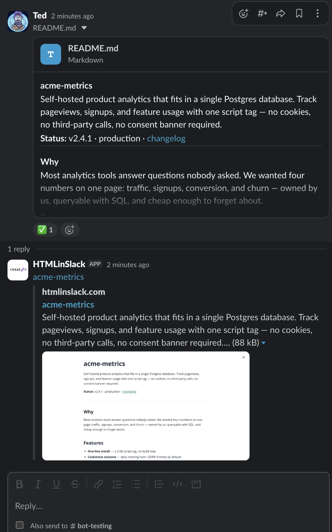HTML in Slack thumbnail 4